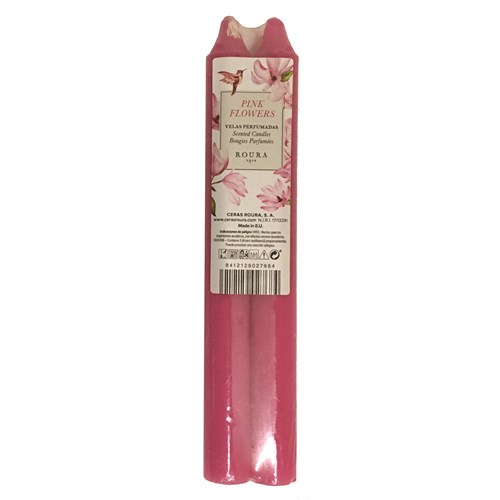 [6110710] BOUGIE CYLINDRIQUE 200X20 *2 PINK FLOWERS