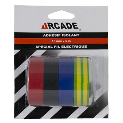[0009664] ADHESIF PVC ELECTRICIEN 4 RLX 15MMX5M SUR CARTE
