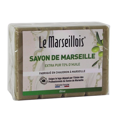 [3040032] SAVON MARSEILLE VERT EXTRA OLIVE LOT 4X100G