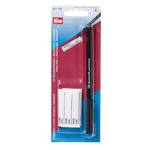 [6800807] ETIQUETTE A MARQUER LE LINGE + CRAYON 24 PCS
