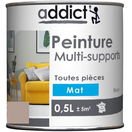 [3020702] PEINTURE ACRYL MULTI-SUPPORTS MAT 0,5 L CENDRE