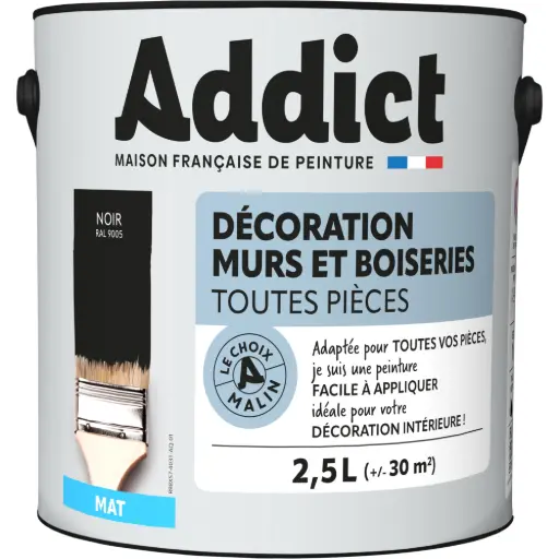 [3020707] ADDICT DECORATION M&BOIS MAT 2.5L NOIR