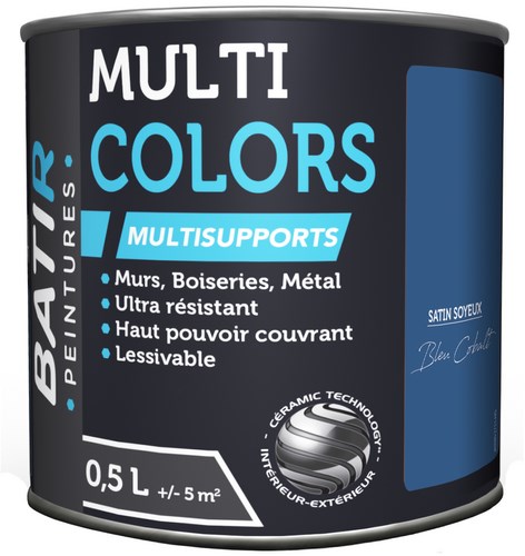 [3020861] PEINTURE SAT SOYEUX 0,5 L BLEU COBALT