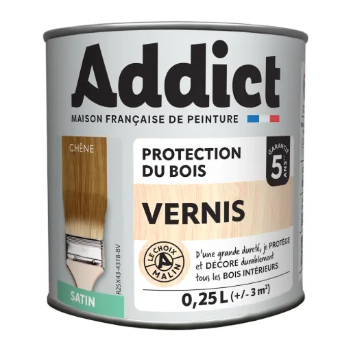 [3021000] VERNIS BOIS SATINE CHENE 250 ML ADDICT