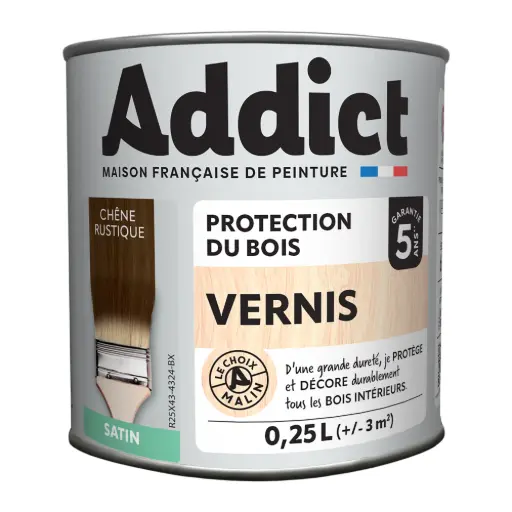 [3021003] VERNIS BOIS SATINE CHENE RUSTIQUE 250 ML ADDICT