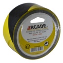 RUBAN SIGNALISATION JAUNE NOIR 25MX50 MM