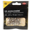 VIS AGGLO POZID TF ACIER BICHRO 4X15MM 40 PCS