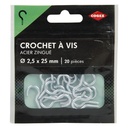 CROCHET A VIS ACIER ZINGUE 2,5X25MM 20 PCS