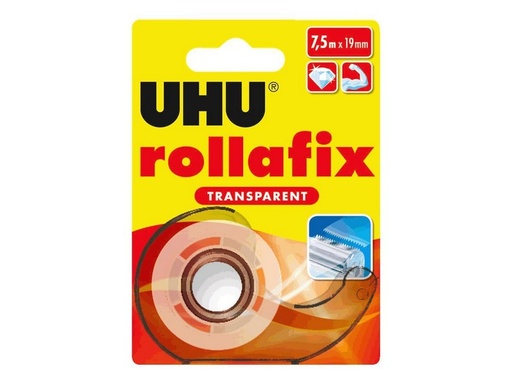 [5011049] RUBAN ADHESIF TRANSPARENT 7,5MX19MM ROLLAFIX