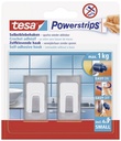 TESA CROCHETS RECTANG ALU BROSSE PAR 2 + 6 POWERSTRIP
