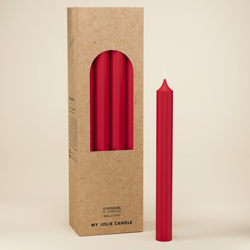 [6110866] BOUGIE DROITE Ø 22 - 20CM ROUGE 7H BTE 12