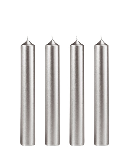 [6110880] BOUGIE DROITE Ø 22 - 20CM ARGENT 7H BTE 12