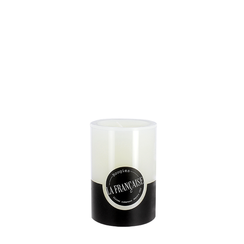 BOUGIE CYLINDRIQUE TEINTEE MASSE - Ø60mm - 100mm - BLANC  **