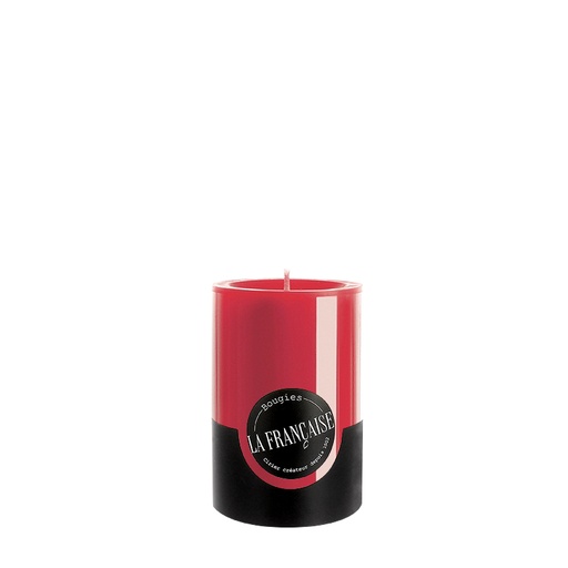 [6110899] BOUGIE CYLINDRIQUE TEINTEE MASSE - Ø70mm - 100mm - ROUGE +/- 50 Hrs