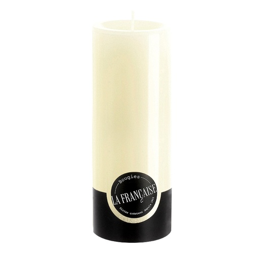 [6110908] BOUGIE CYLINDRIQUE TEINTEE MASSE Ø80mm 200mm IVOIRE 125 Hrs