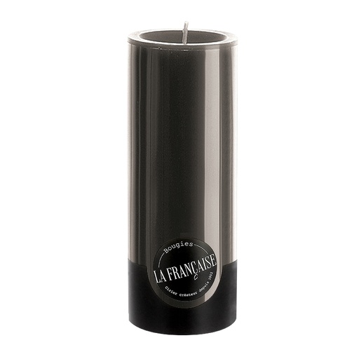 [6110909] BOUGIE CYLINDRIQUE TEINTEE MASSE Ø80mm 200mm NOIR 125 Hrs **