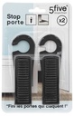 CALE PORTE X2 PLASTIQUE - NOIR - L.4.2 X P. 12.5 X H 2.8 cm