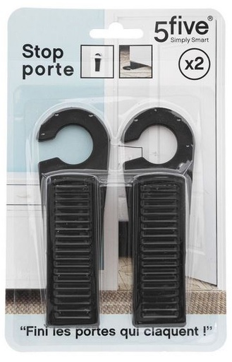 [6110208] CALE PORTE X2 PLASTIQUE - NOIR - L.4.2 X P. 12.5 X H 2.8 cm