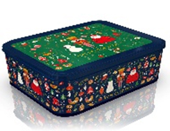 [6520186] BOITE RECTANGULAIRE NOËL 3L BLEUE