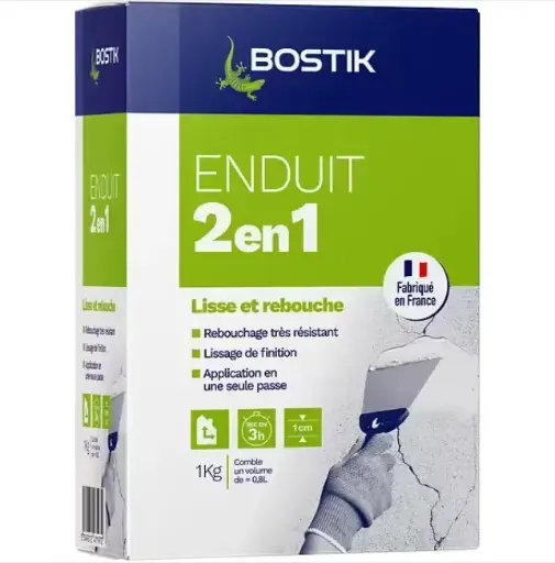 [3032032] BOSTIK ENDUIT POUDRE 2 EN 1 - BOITE DE 1KG