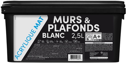 [3019915] TDP MURS ET PLAFOND MAT ACRYLIQUE - 2.5L