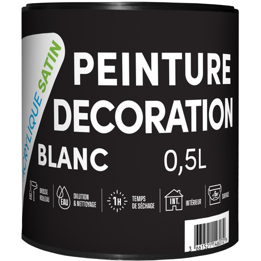 [3019918] TDP PEINTURE ACRYLIQUE SATIN BLANC - 0.5L