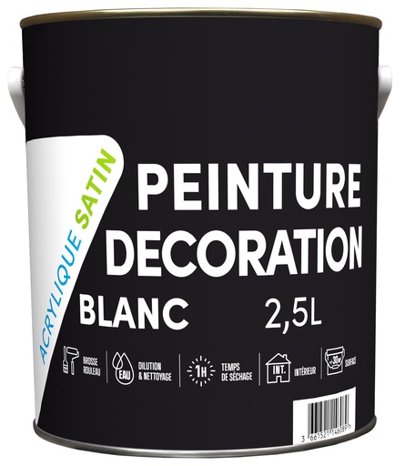 [3019919] TDP PEINTURE ACRYLIQUE SATIN BLANC - 2.5L
