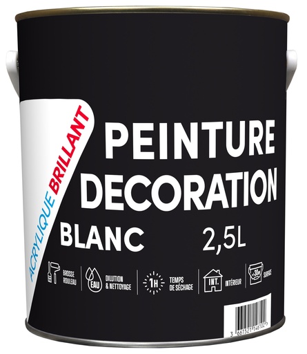 [3019921] TDP PEINTURE ACRYLIQUE BRILLANT BLANC - 2.5L