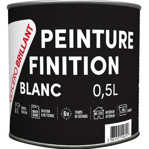 [3019926] TDP LAQUE GLYCERO BRILLANT BLANC - 0.5L