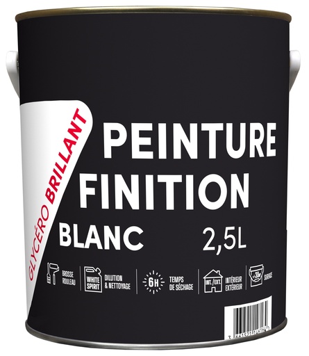 [3019927] TDP LAQUE GLYCERO BRILLANT BLANC - 2.5L