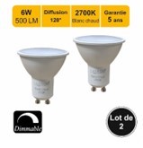 [2010077] SPOT LED GU10 6W 540 LM DIM 830 120° BOITE 2