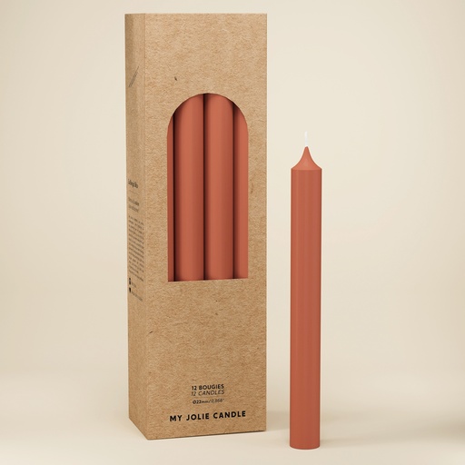 [6110919] BOUGIE DROITE Ø 22 - 20CM TERRACOTA 7H BTE 12