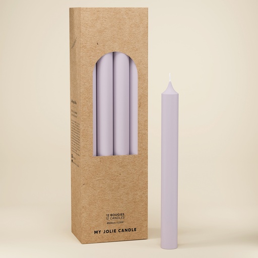 [6110924] BOUGIE DROITE Ø 22 - 20CM LILAS 7H BTE 12