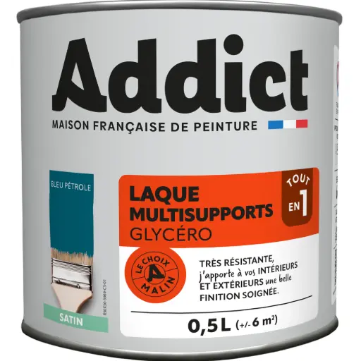 [3020091] LAQUE SATINEE 0,5 L BLEU PETROLE ADDICT