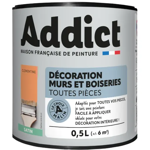 [3020113] ADDICT DECORATION M&BOIS SATIN 0,5 L CLEMENTINE