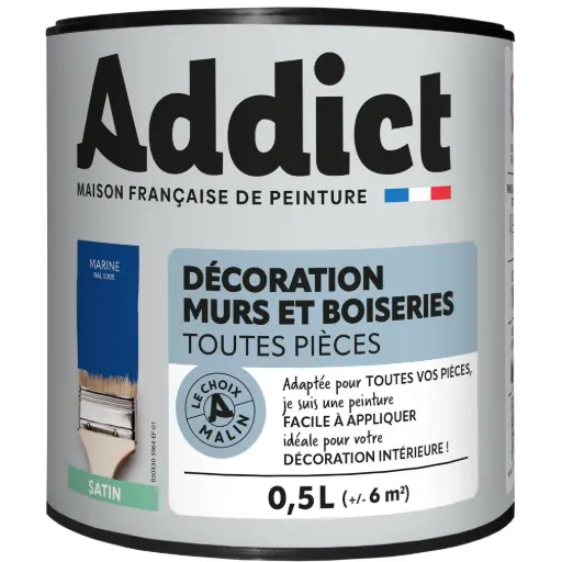 [3020128] ADDICT DECORATION M&BOIS SATIN 0,5 L MARINE