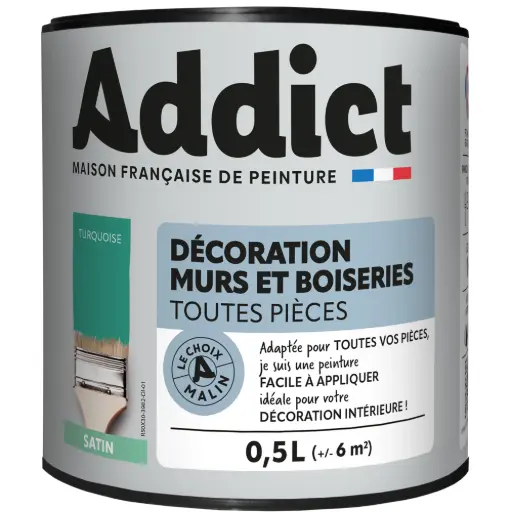 [3020133] ADDICT DECORATION M&BOIS SATIN 0,5 L TURQUOISE