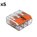 SACHET DE 5 BORNES 3 ENTREES WAGO